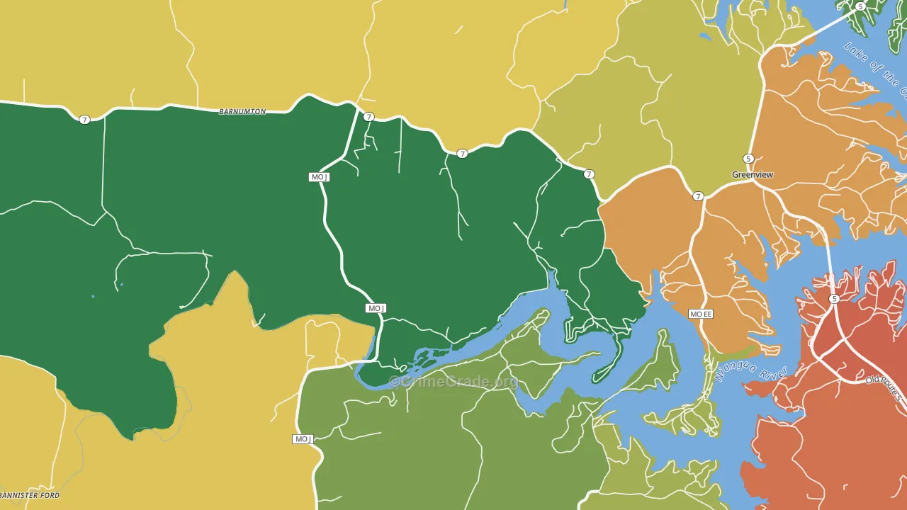 Roach, MO Map of Assault Rates