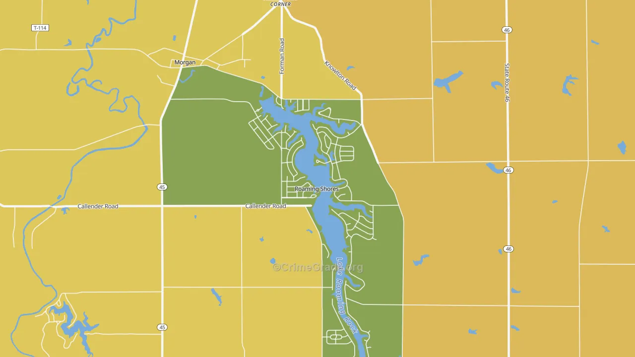 Roaming Shores, OH Map of Assault Rates