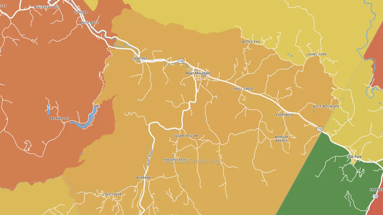 Roan Mountain, TN Map of Assault Rates