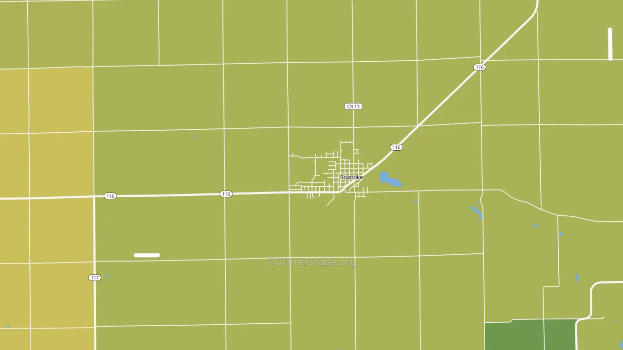 Roanoke, IL Map of Assault Rates