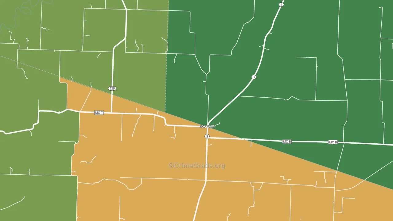 Roanoke, MO Map of Assault Rates