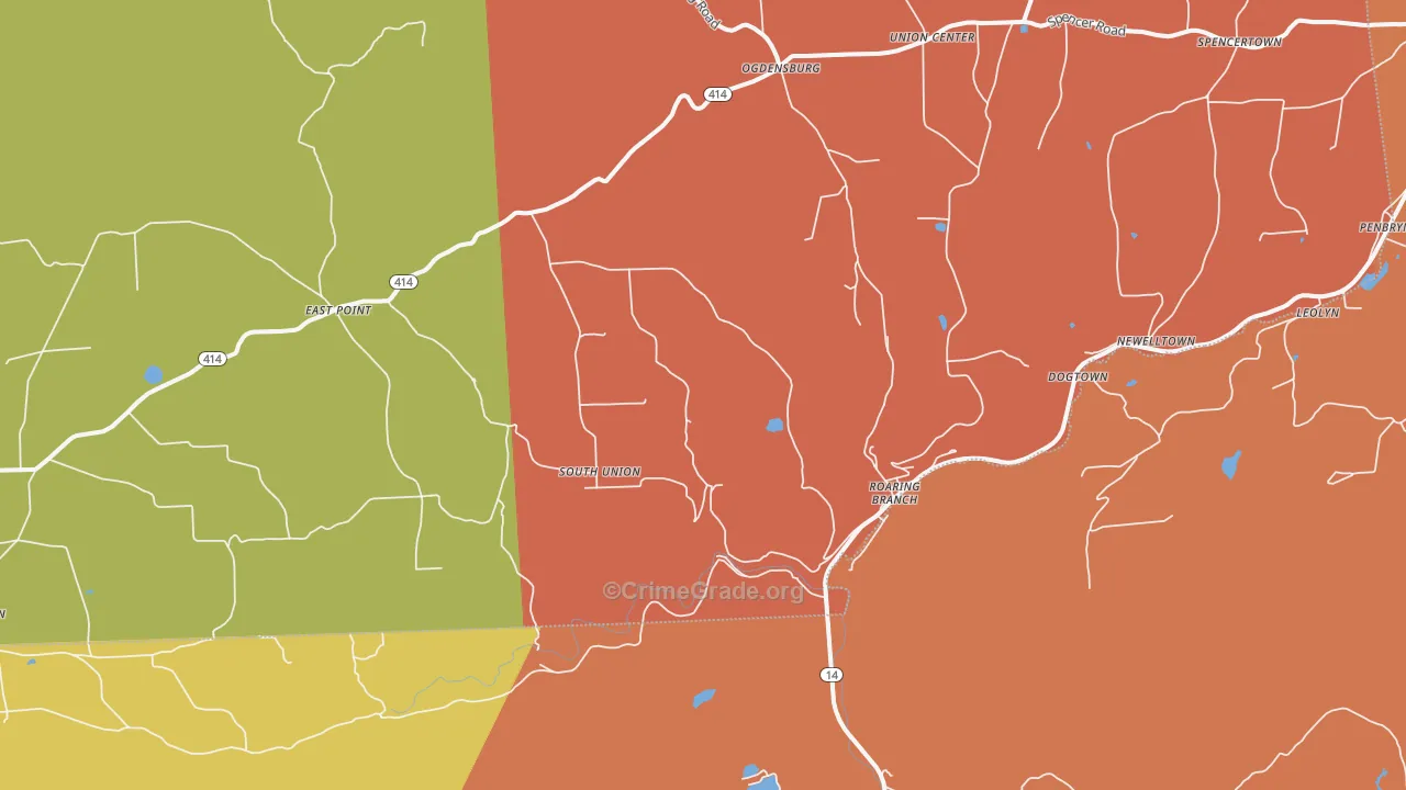 Roaring Branch, PA Map of Assault Rates