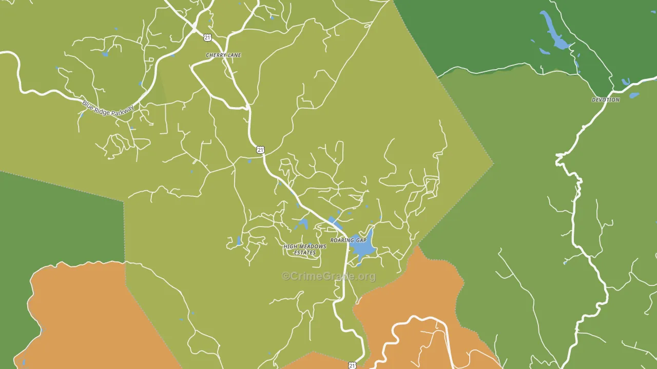 Roaring Gap, NC Map of Assault Rates