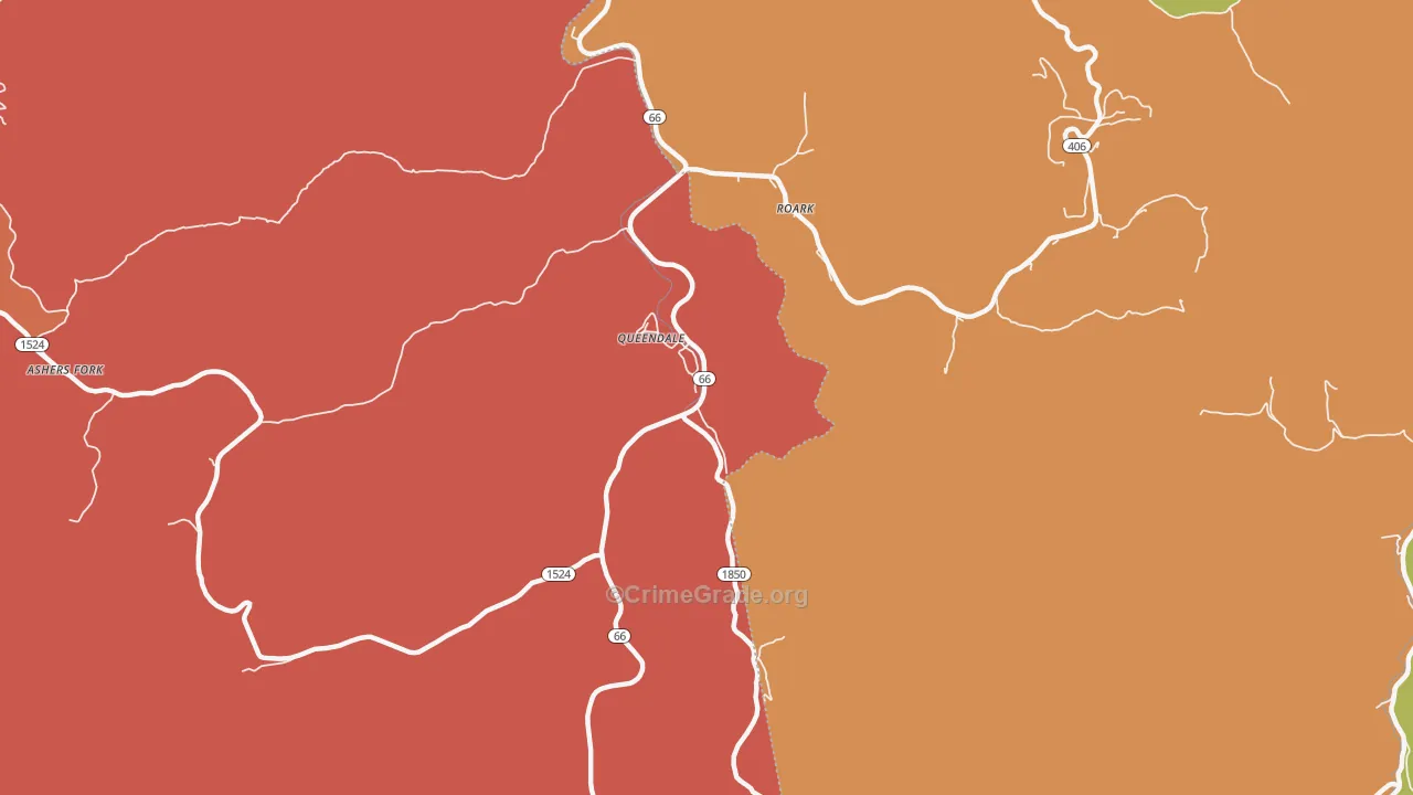 Roark, KY Map of Assault Rates
