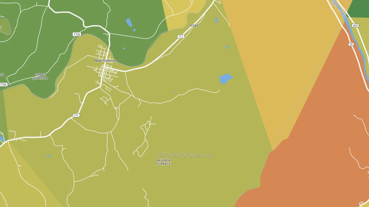 Robb, PA Map of Assault Rates