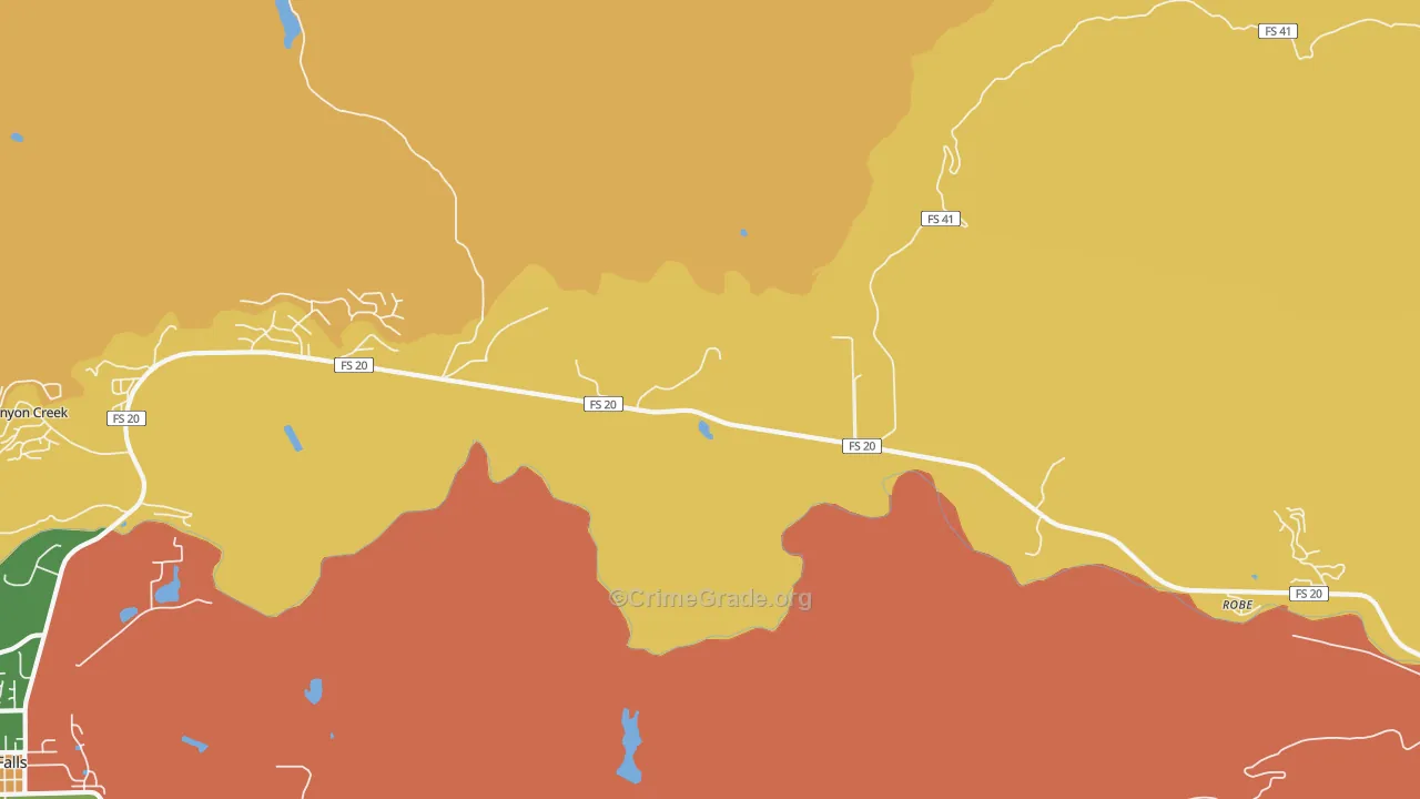 Robe, WA Map of Assault Rates