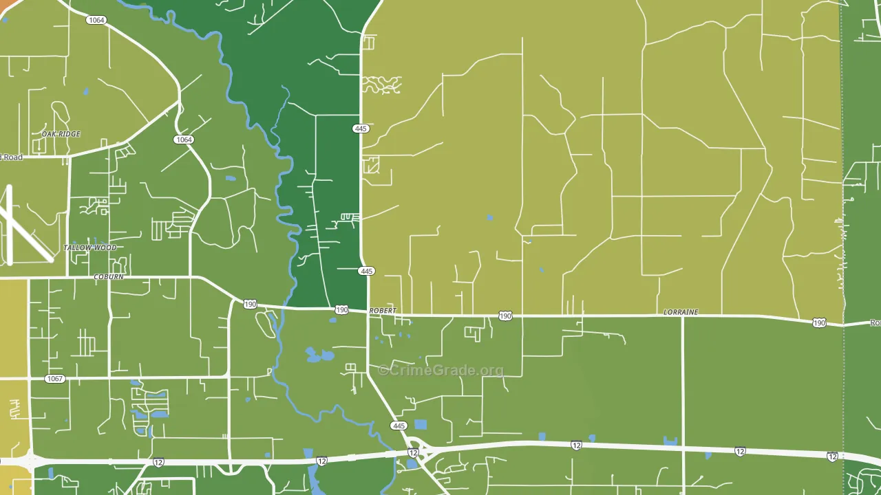 Robert, LA Map of Assault Rates