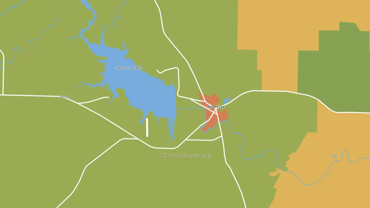 Robert Lee, TX Map of Assault Rates