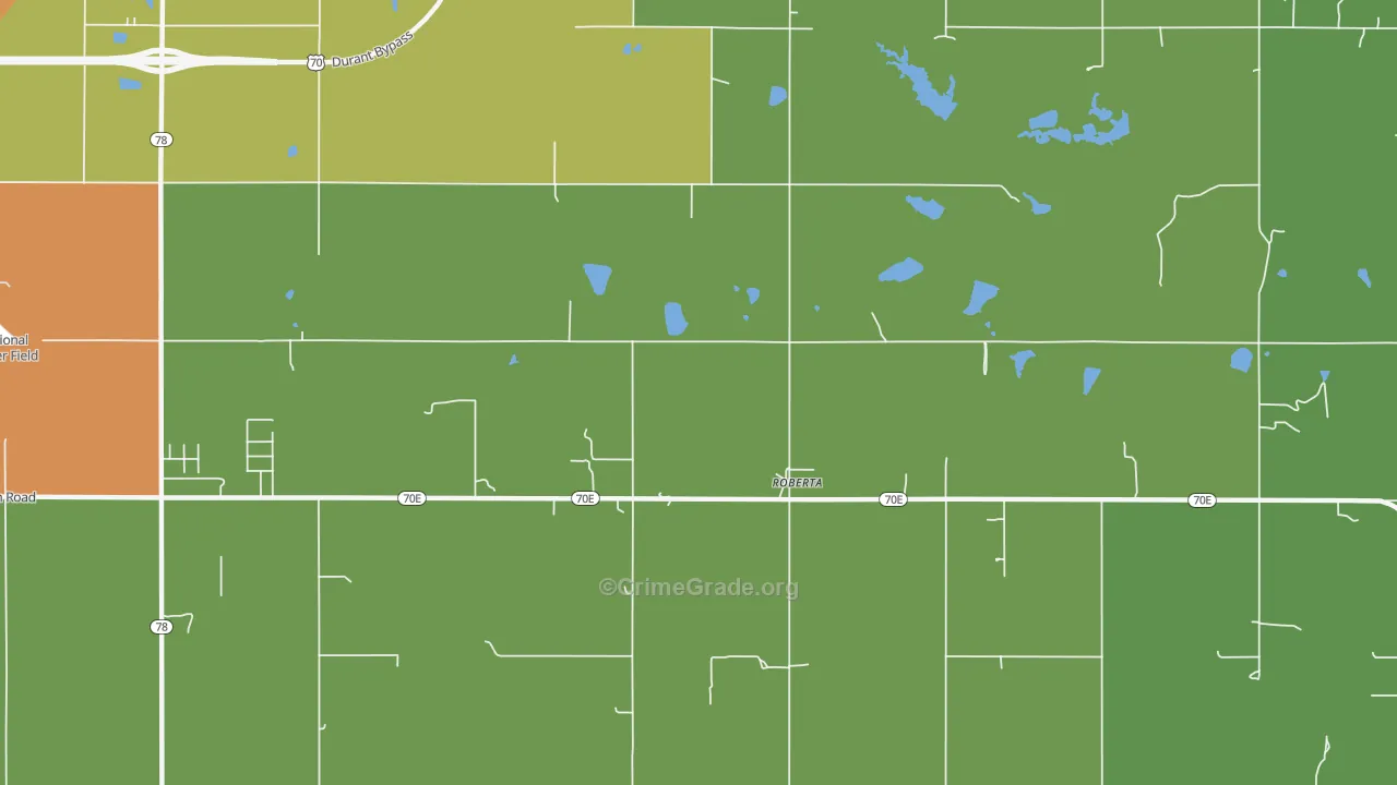 Roberta, OK Map of Assault Rates