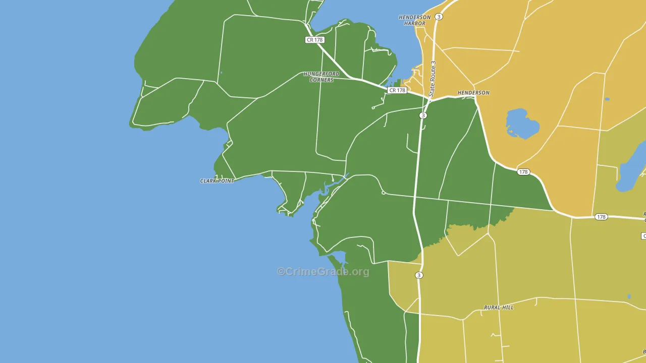 Roberts Corner, NY Map of Assault Rates