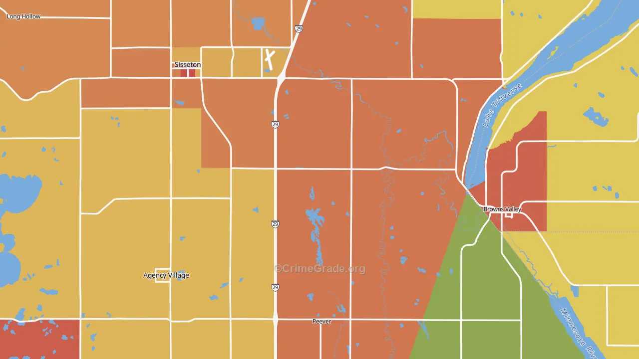 Roberts County, SD Map of Assault Rates