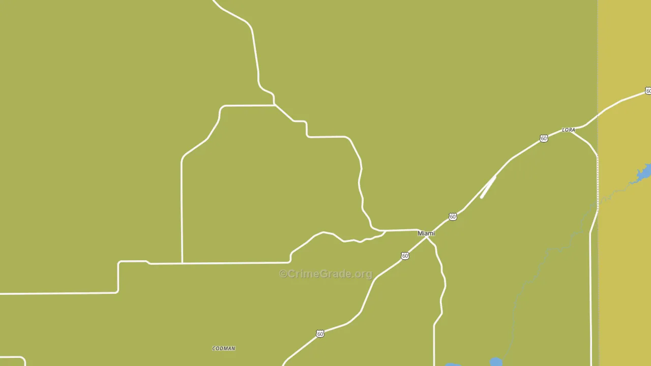 Roberts County, TX Map of Assault Rates