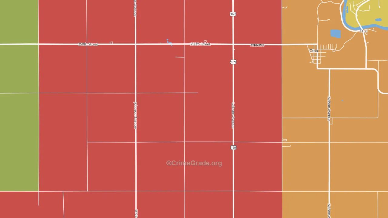 Roberts, IA Map of Assault Rates
