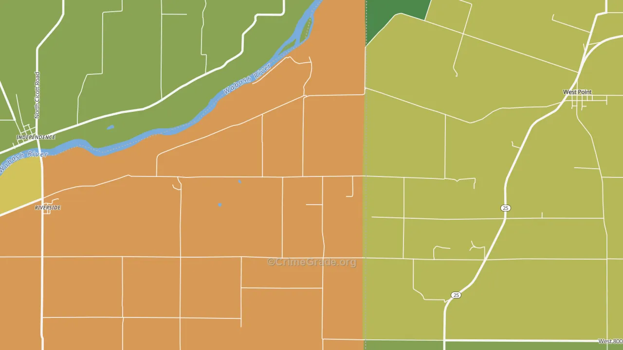 Roberts, IN Map of Assault Rates