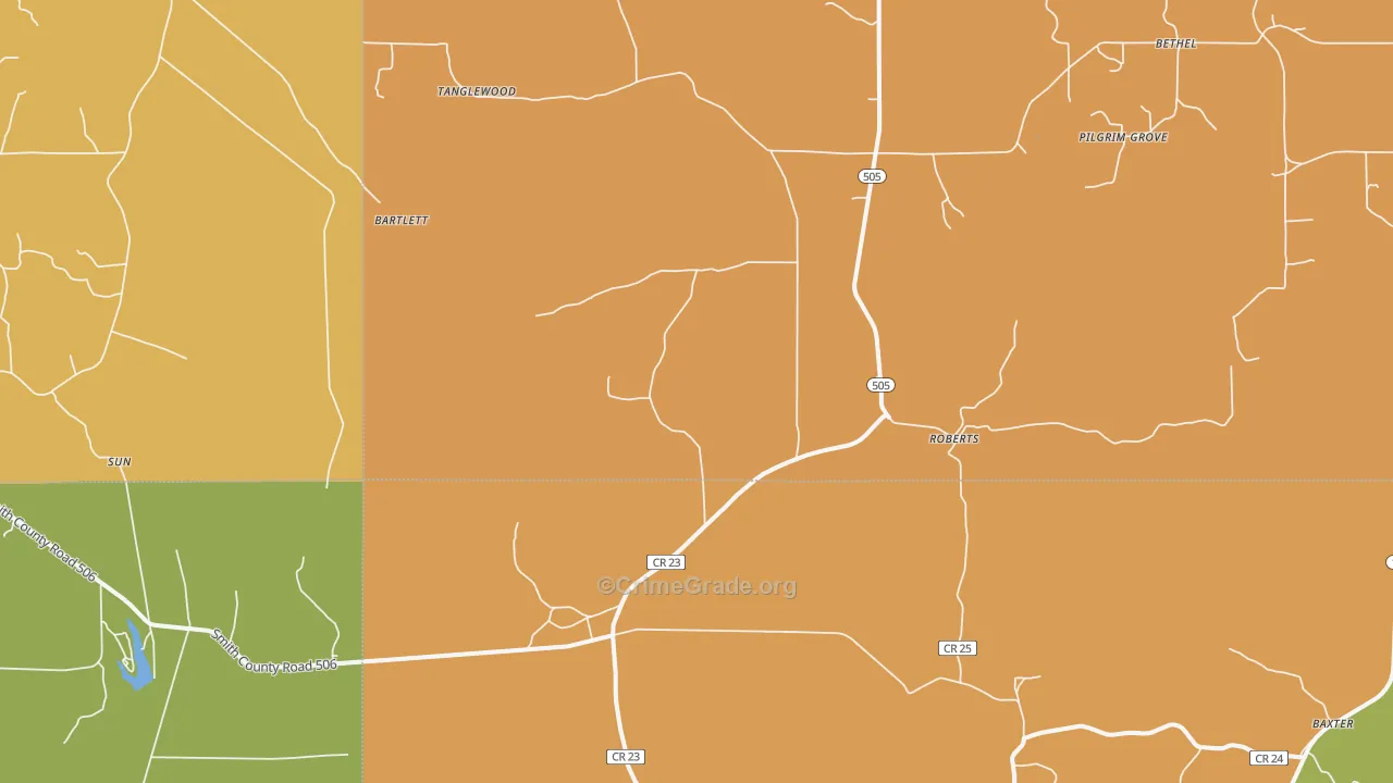 Roberts, MS Map of Assault Rates