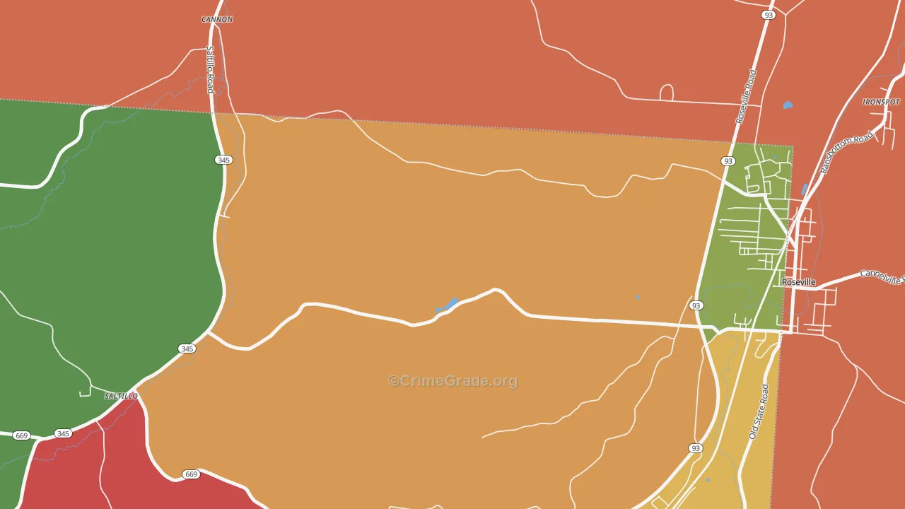 Roberts, OH Map of Assault Rates
