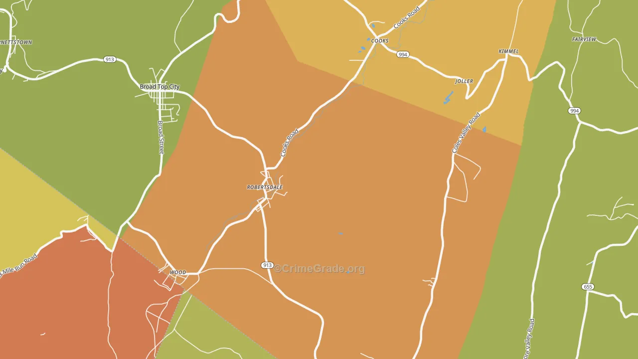 Robertsdale, PA Map of Assault Rates