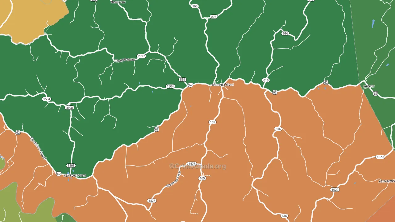 Robertson County, KY Map of Assault Rates