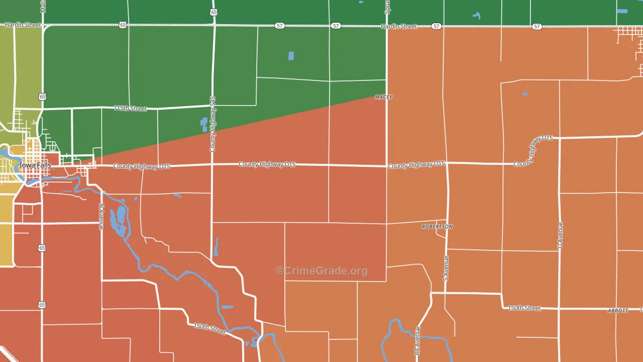 Robertson, IA Map of Assault Rates