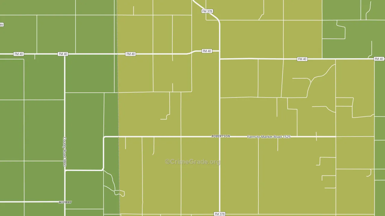 Robertson, TX Map of Assault Rates
