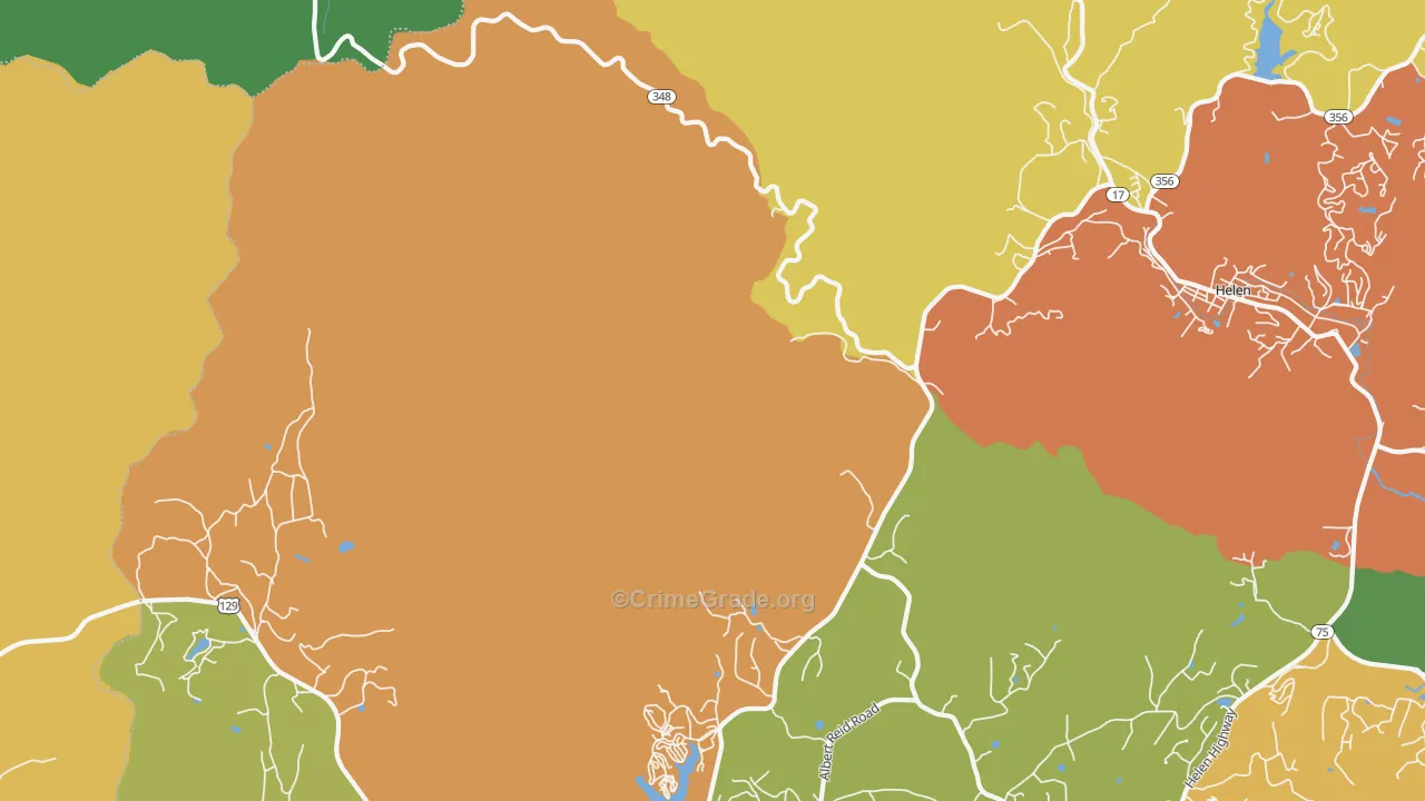 Robertstown, GA Map of Assault Rates