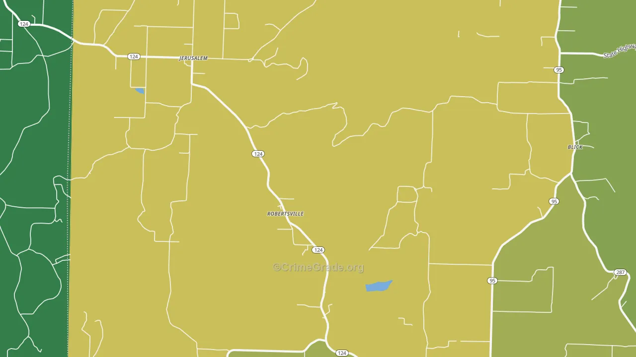 Robertsville, AR Map of Assault Rates