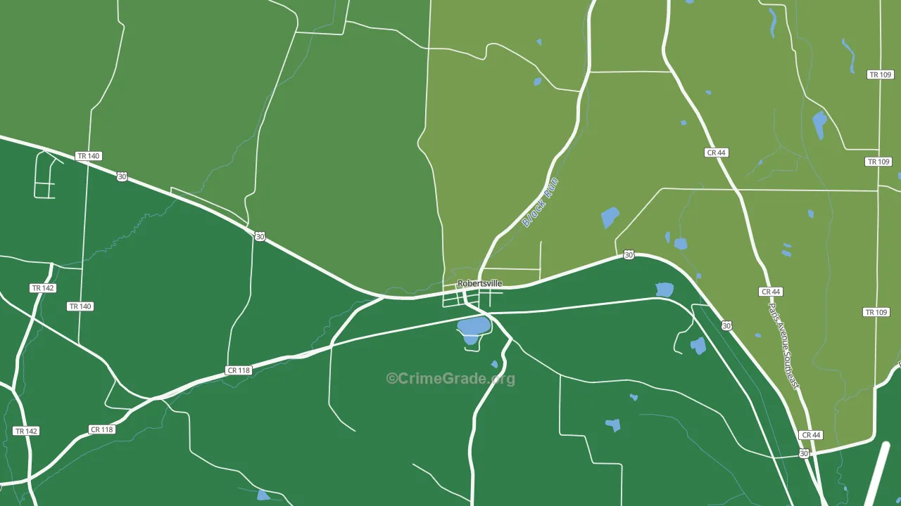 Robertsville, OH Map of Assault Rates