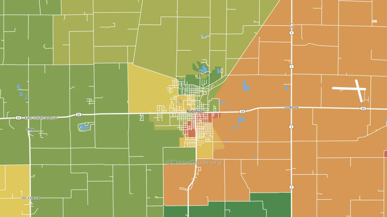 Robinson, IL Map of Assault Rates