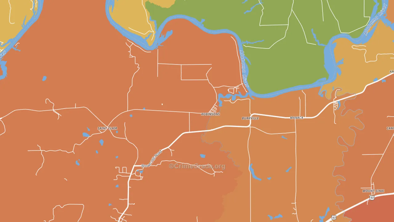 Robinsons, AL Map of Assault Rates