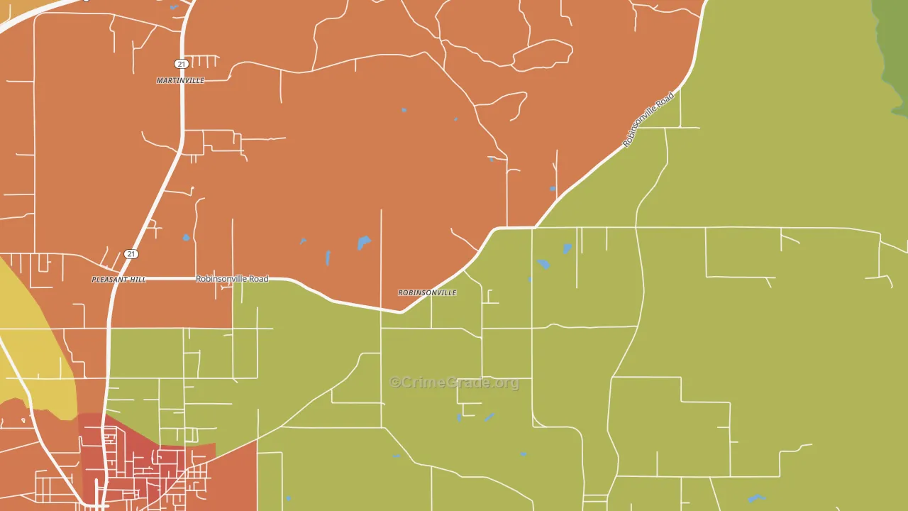 Robinsonville, AL Map of Assault Rates
