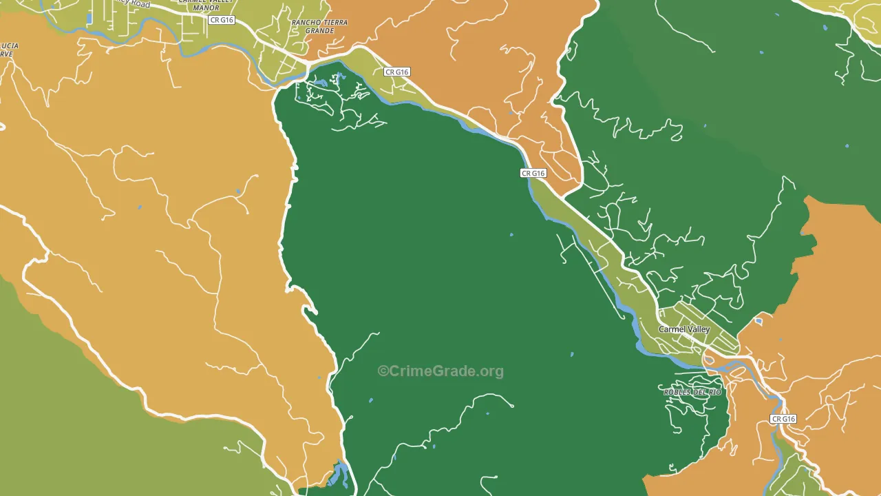 Robles Del Rio, CA Map of Assault Rates