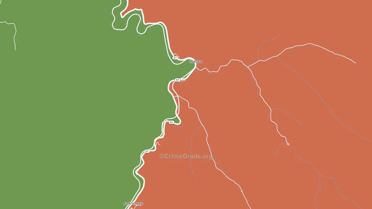 Robson, WV Map of Assault Rates