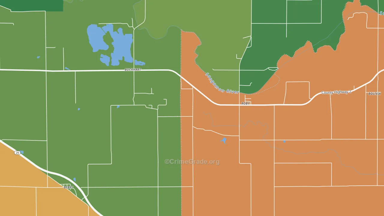 Roby, IL Map of Assault Rates