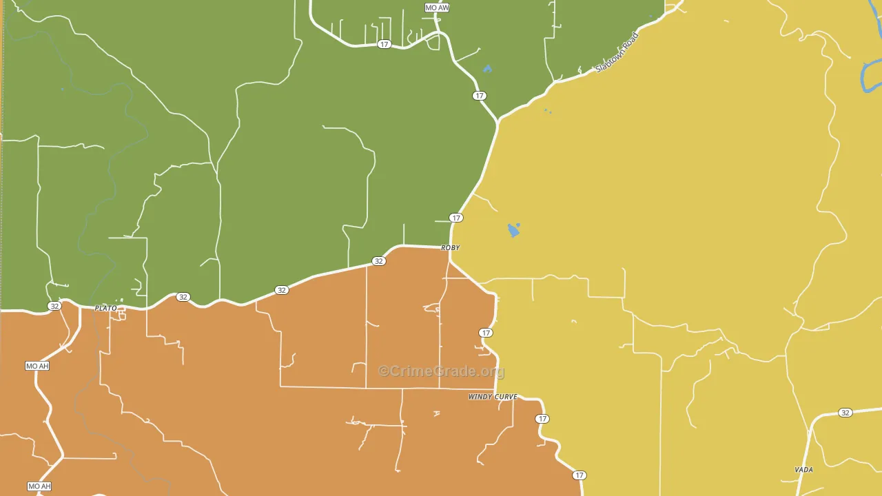 Roby, MO Map of Assault Rates