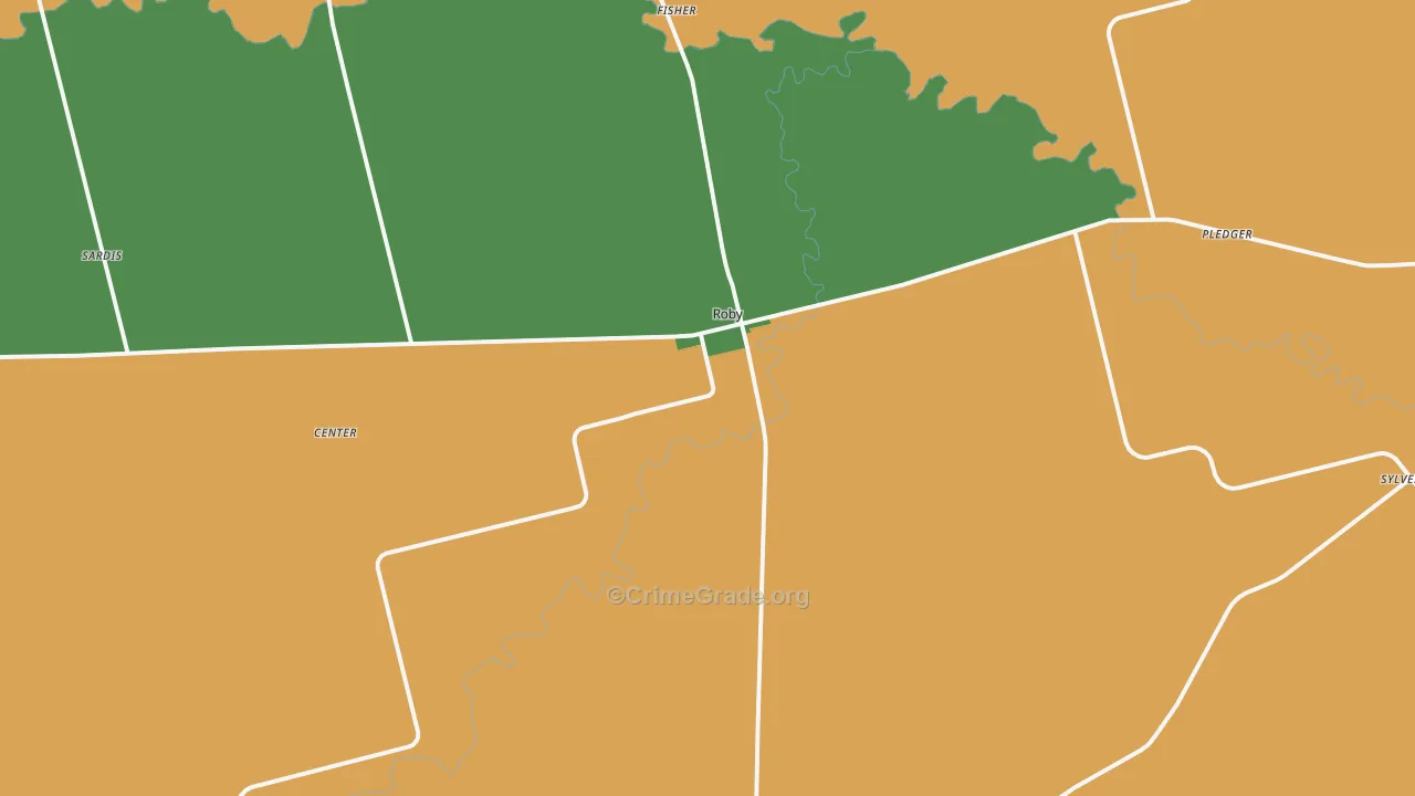 Roby, TX Map of Assault Rates