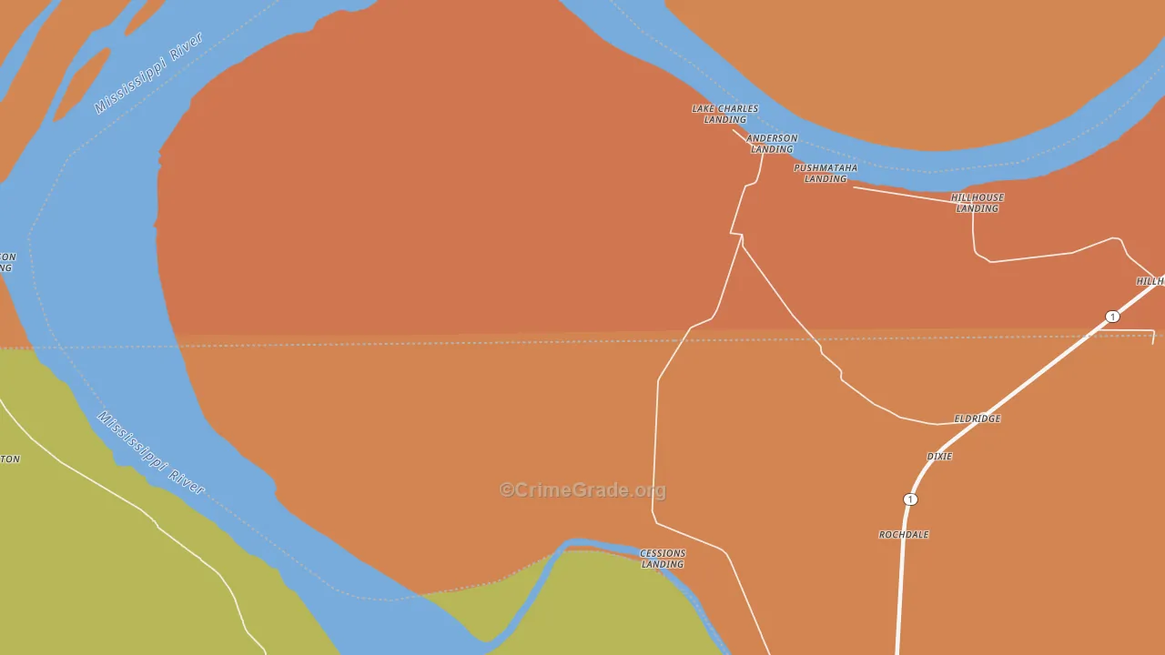 Rochdale, MS Map of Assault Rates