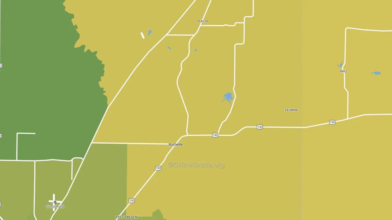 Rochelle, TX Map of Assault Rates