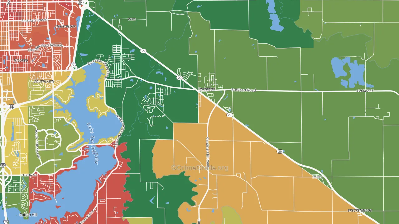 Rochester, IL Map of Assault Rates