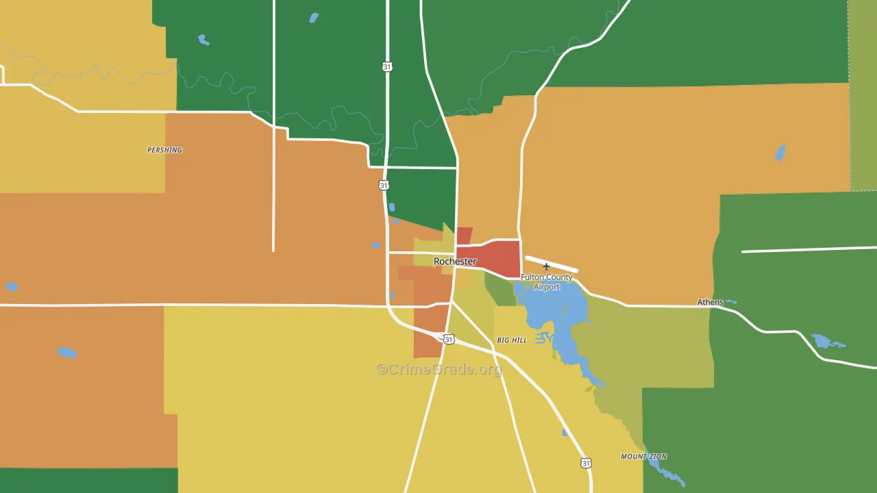 Rochester, IN Map of Assault Rates