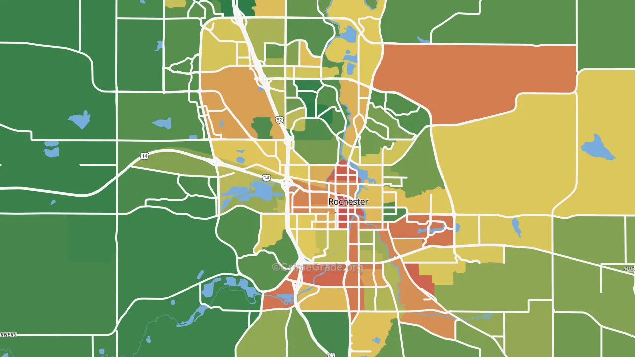 Rochester, MN Map of Assault Rates
