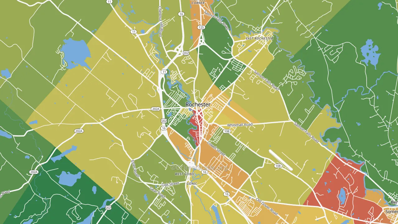 Rochester, NH Map of Assault Rates
