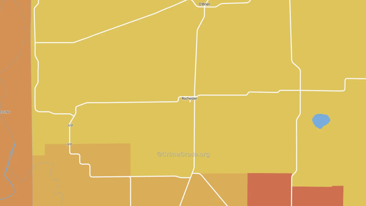 Rochester, TX Map of Assault Rates
