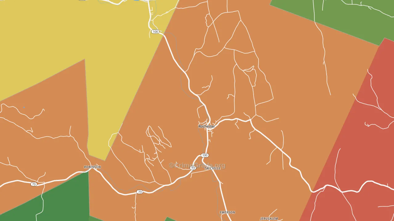 Rochester, VT Map of Assault Rates