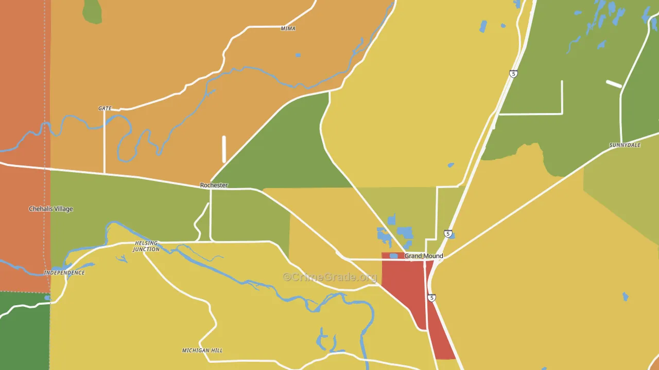 Rochester, WA Map of Assault Rates