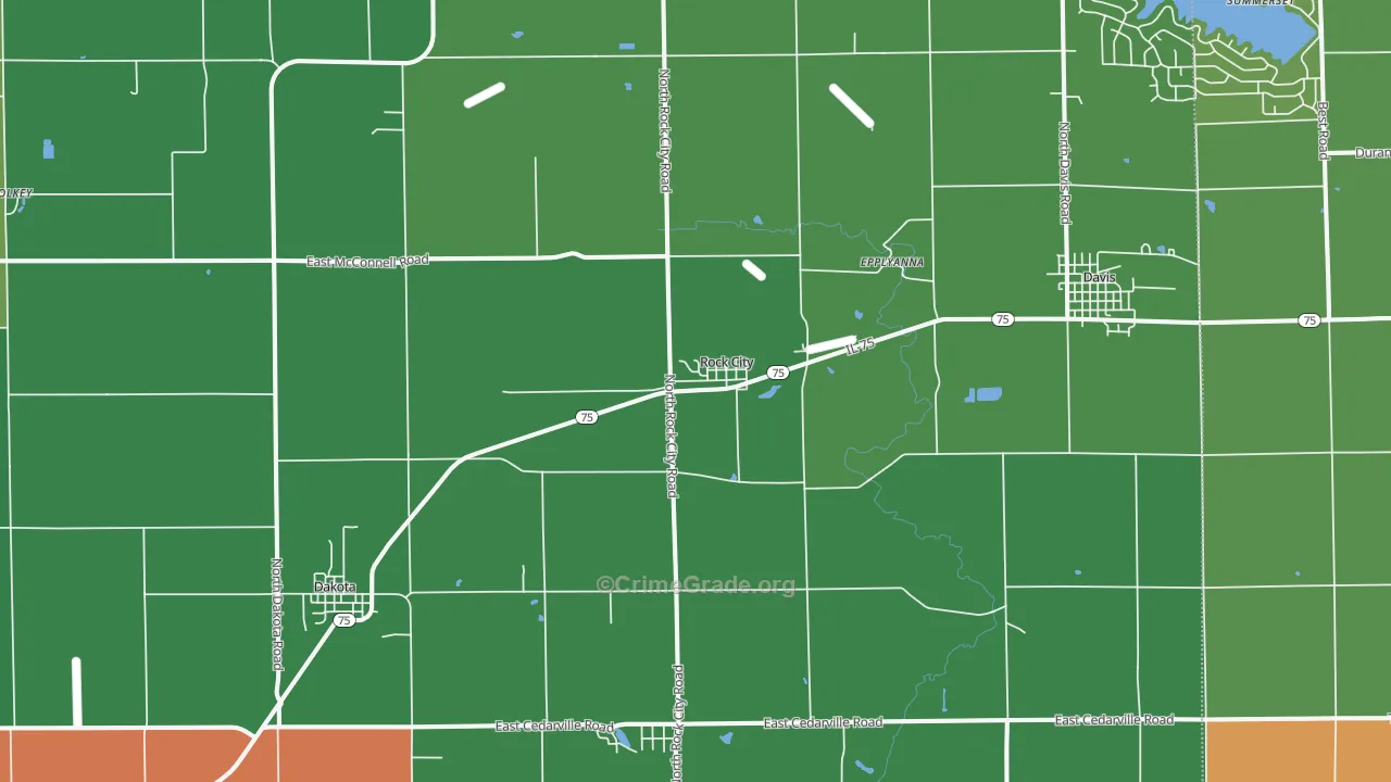 Rock City, IL Map of Assault Rates