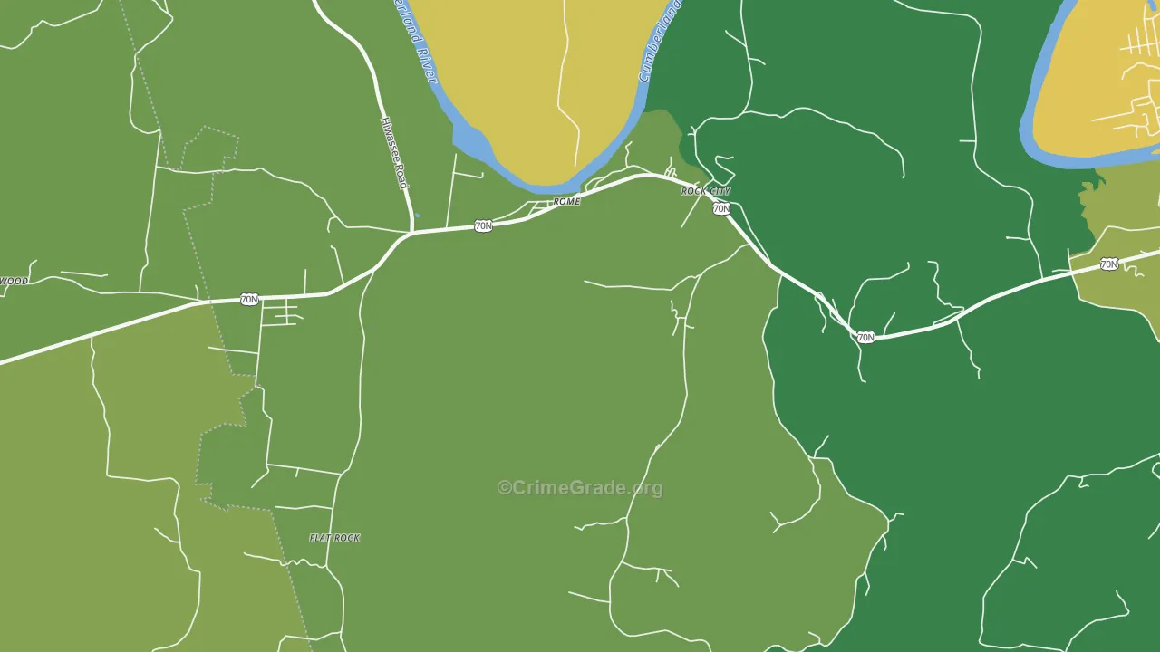 Rock City, TN Map of Assault Rates