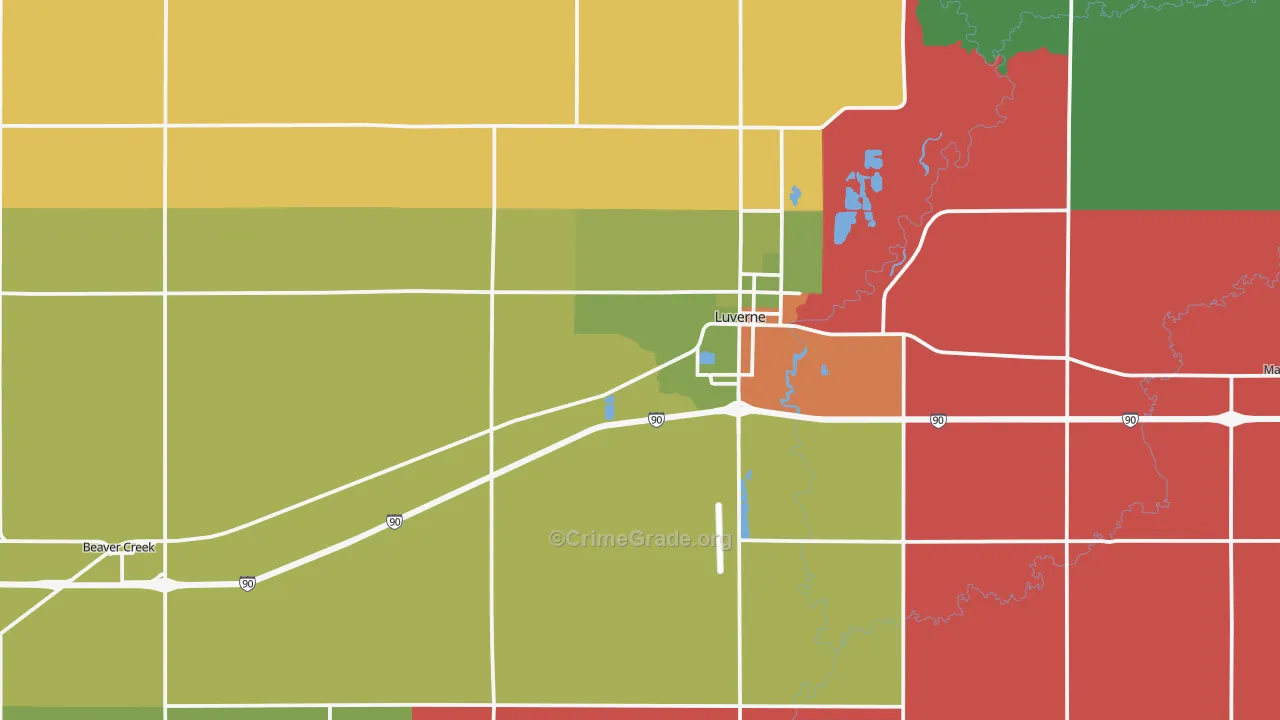 Rock County, MN Map of Assault Rates