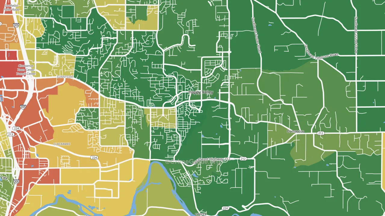 Rock Creek, Clackamas, OR Map of Assault Rates