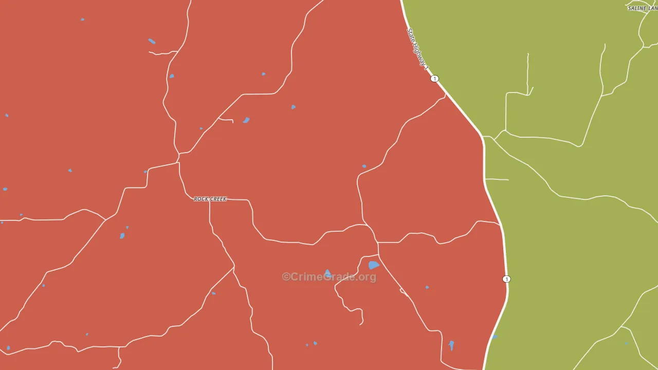Rock Creek, IL Map of Assault Rates