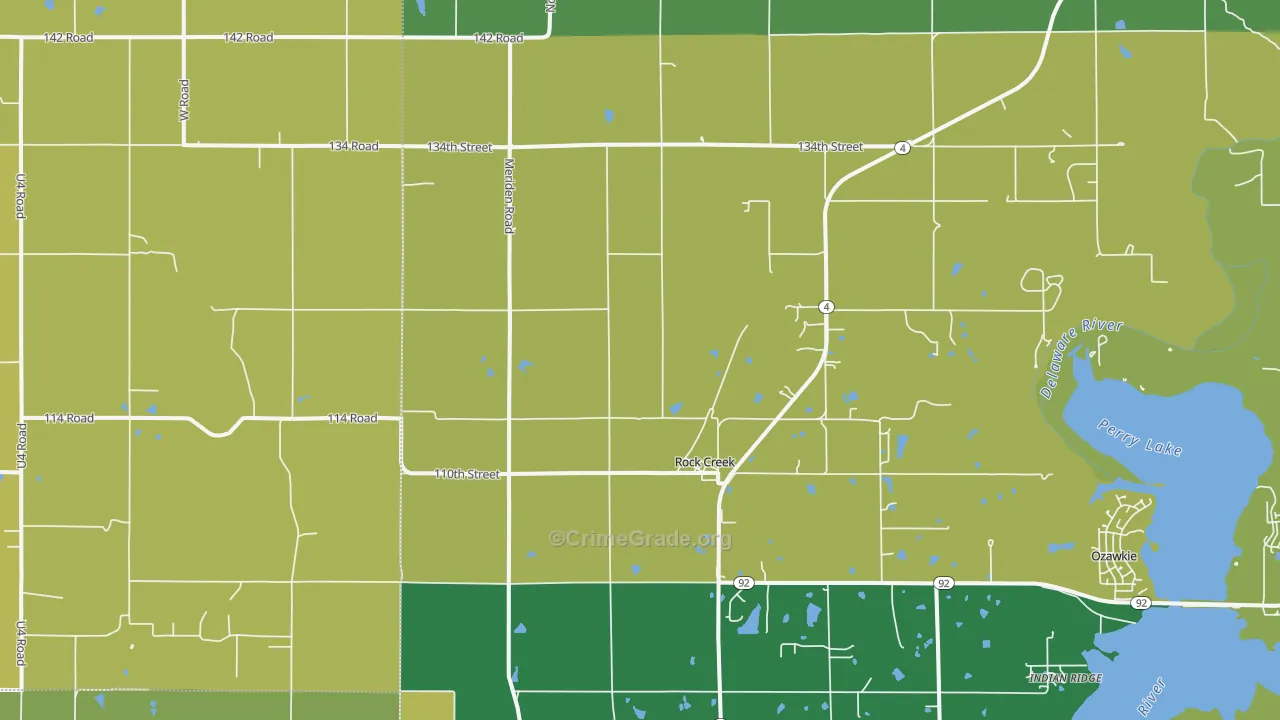 Rock Creek, KS Map of Assault Rates